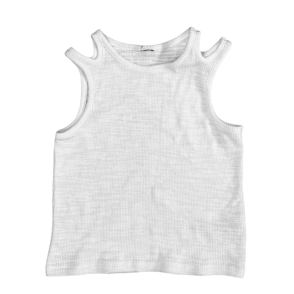 Old Navy | White Sleeveless Ribbed Tank Top, Girl’s Medium (8)